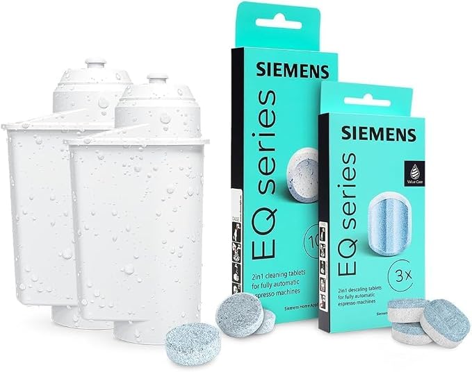 Care Set for Siemens EQ Series Coffee Machines - Cleaning Tablets, Descaling Tablets & AquaIntense Filters